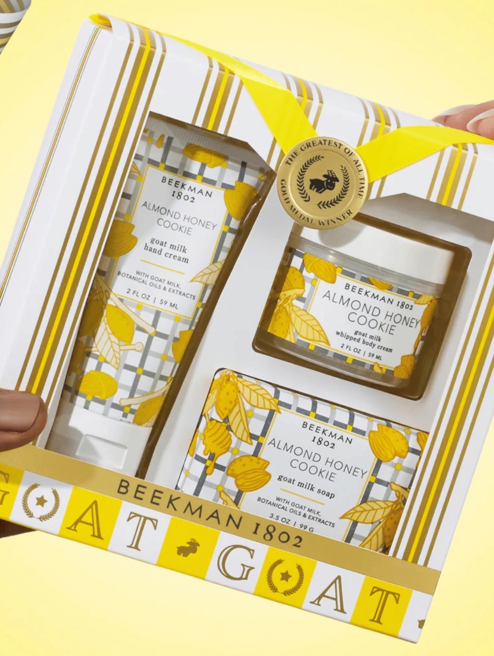 3PC🐐Body Need🐐BNIB Beekman 1802 3PC ALMOND HONEY COOKIE Hand & Body Set!$28Ret